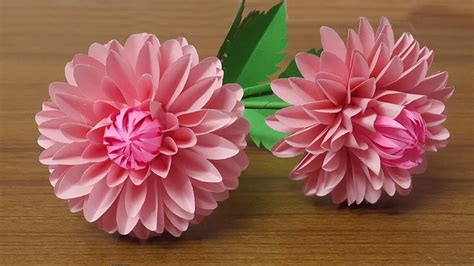 DIY Paper Dahlia Tutorial | Easy and Beautiful Paper Flowers | Paper Craft - YouTube