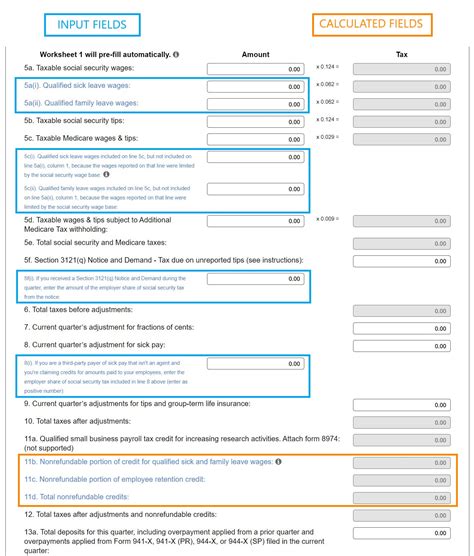 941 Worksheet 1 Employee Retention Credit