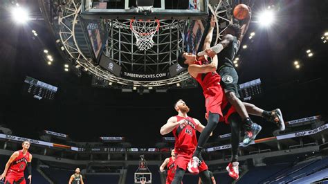 Minnesota Timberwolves guard Anthony Edwards dunks on Toronto Raptors ...