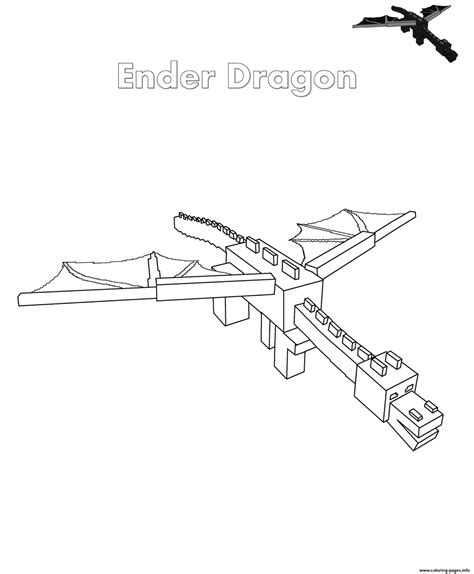 Ender Dragon Minecraft Coloring page Printable