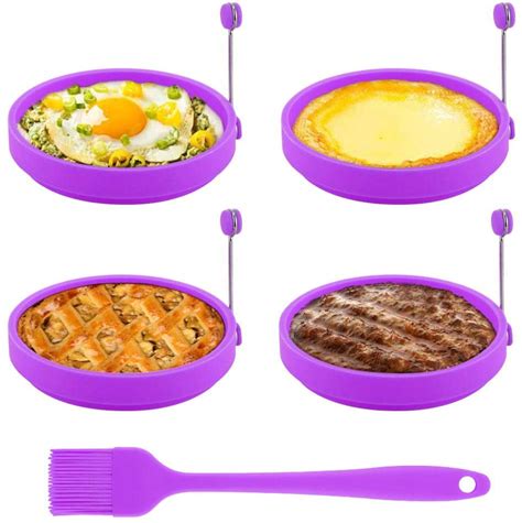 TGJOR BPA Free & FDA Approved, Non Stick Silicone Ring for Eggs, 4 Pack Reusable Fried Egg Mold ...