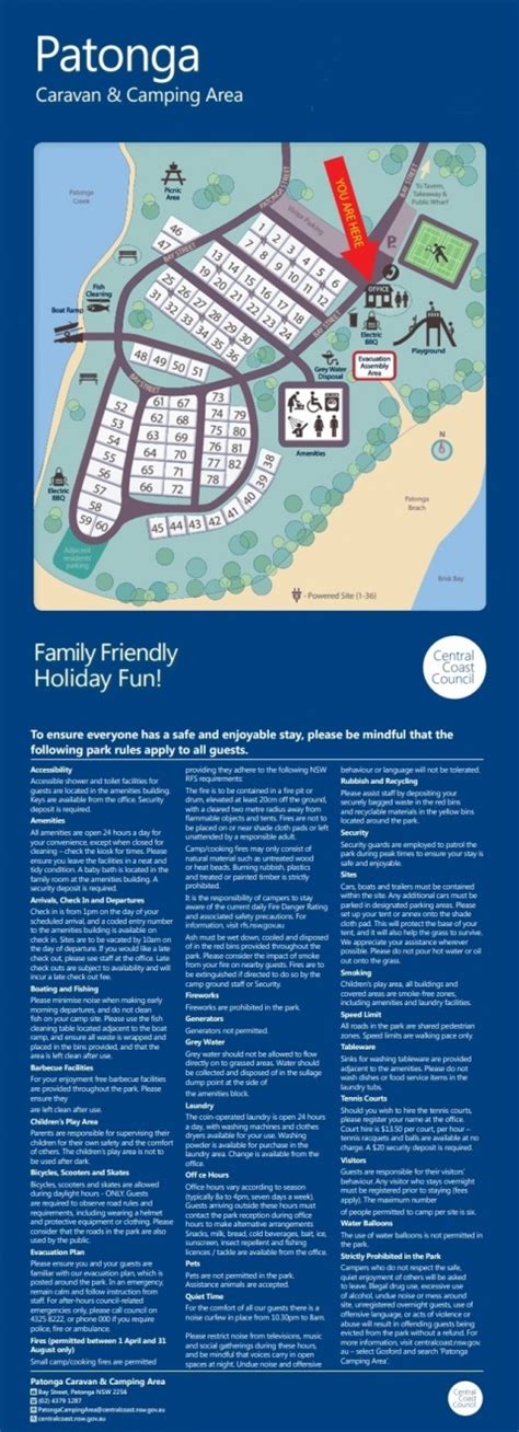 Site Map - Patonga Caravan And Camping Area