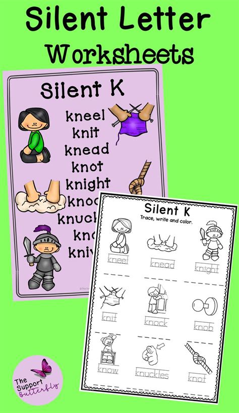 Are you teaching these tricky irregular silent letter words? These silent k activities are ...