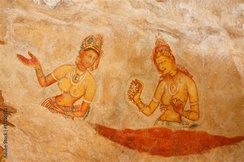 Sigiriya frescoes Stock Photo | Adobe Stock