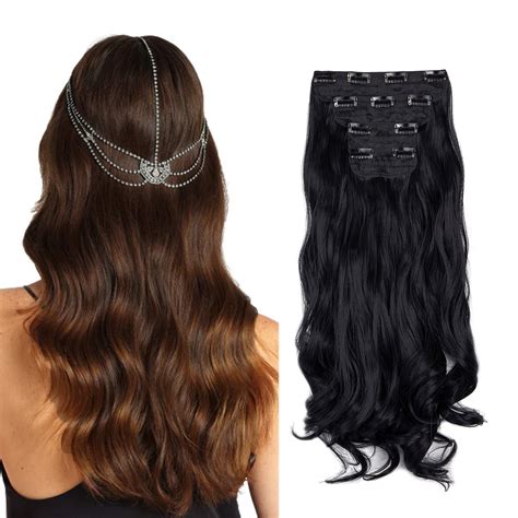 4Pcs Curly Weave Clip in Hair Extensions, Hair Pieces with 11 Clips, 24 ...