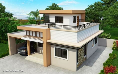 Kassandra – Two Storey House Design with Roof Deck | Pinoy ePlans | House roof design, Modern ...