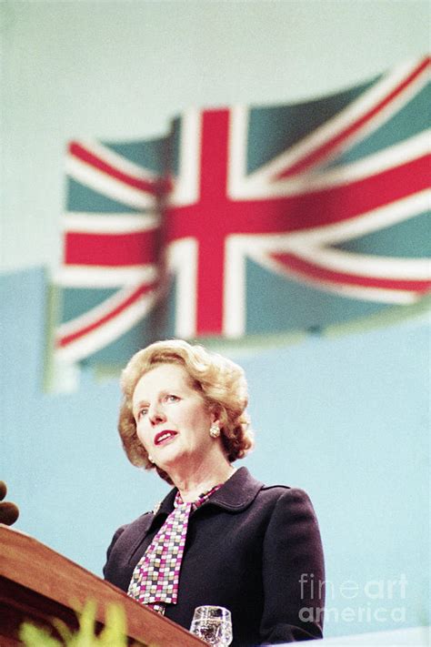 Margaret Thatcher Giving Speech by Bettmann