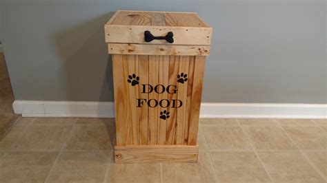 Wood Dog Food Container, Pet Food Storage Container, Cute Pet Food ...