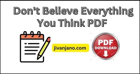 Don't Believe Everything You Think PDF Free Download {2024}