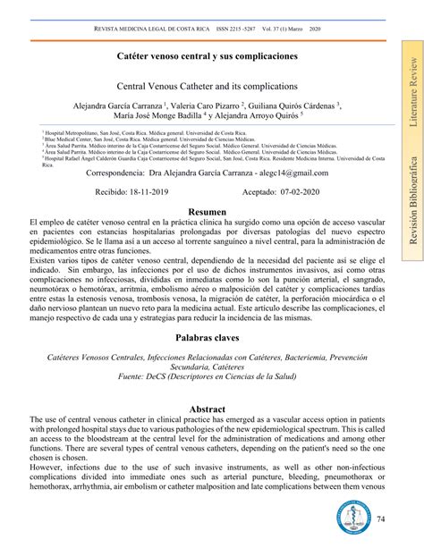 (PDF) Central Venous Catheter and its complications