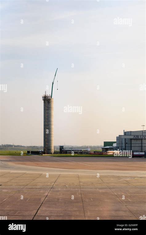 Construction of a new airport control tower at Manchester Airport Stock Photo - Alamy