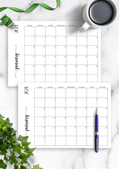 Simple Calendar Printable