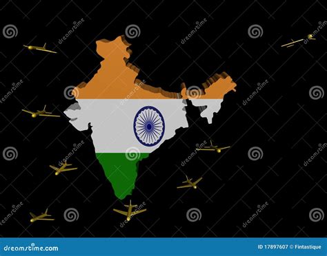 Planes Departing India Map Flag Stock Illustration - Illustration of abstract, flying: 17897607