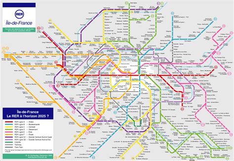 Paris RER Map (Future Vision 2025)