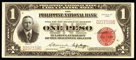 1924 Philippine One Peso Circulating Note|World Banknotes & Coins ...