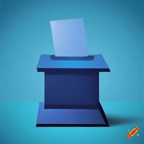 Blue background with a ballot box on Craiyon
