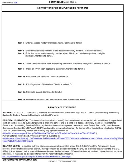 DD Form 2790 – Custodianship Certificate to Support Claim on Behalf of Minor Children of ...