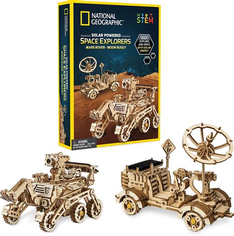 NATIONAL GEOGRAPHIC Solar Space Explorers - DIY Moon Buggy and Mars Rover Model Kit, Each ...
