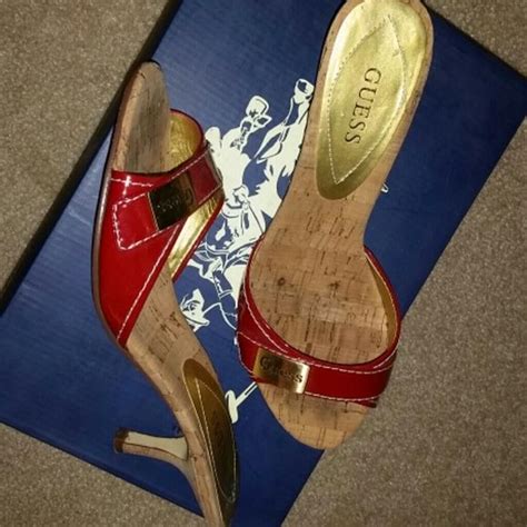 Red GUESS slip on heels | Guess shoes heels, Heels, Slip on