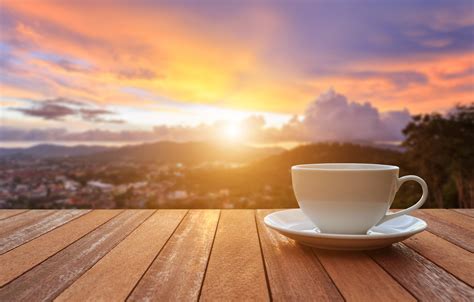 Wallpaper sunrise, coffee, morning, Cup, veranda, cup, sunrise, coffee ...