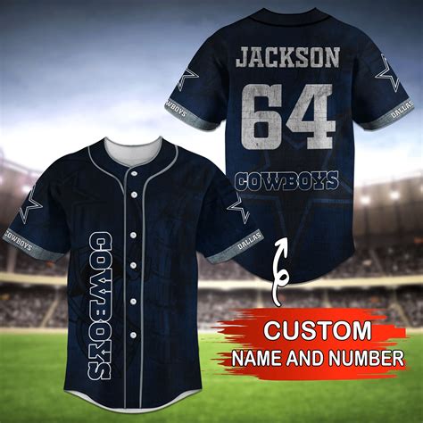 1016 Dallas Cowboys NFL Custom Name Baseball Jersey Shirt - HomeFavo