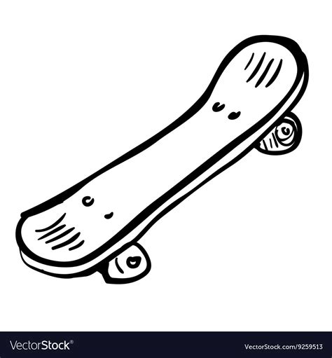 Black and white skateboard Royalty Free Vector Image