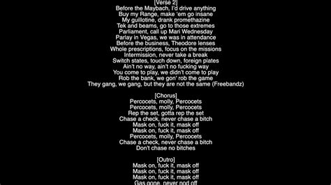 (Full Lyrics) Mask Off Future Produced By G Koop, Southside & Metro Boomin Album FUTURE - YouTube