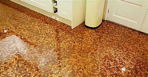 DIY Epoxy Penny Floor