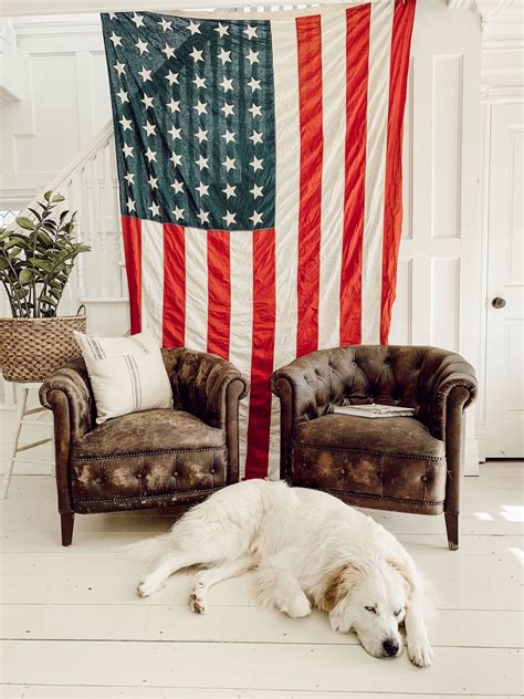 Antique American Flag Decor - Liz Marie Blog American Flag On Wall ...