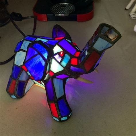 Tiffany Style Stained Glass Elephant Lamp | Etsy | Elephant lamp, Glass elephants, Tiffany style