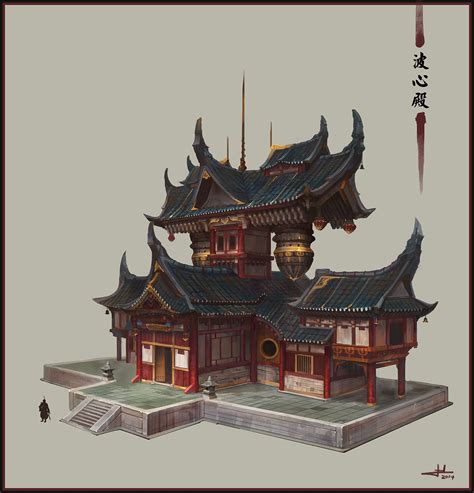 chinese temple, Chen Cheng on ArtStation at https://www.artstation.com/artwork/DQPJA | Chinese ...