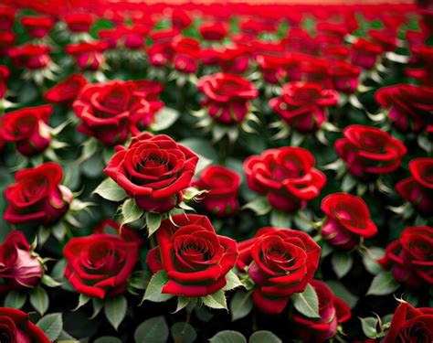 Premium Photo | Red roses in the garden