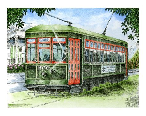 St. Charles Avenue Streetcar - Carol Zehner Art