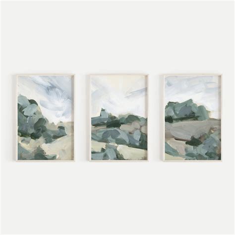 Muted Landscape Painting - Set of 3 | Jetty Home