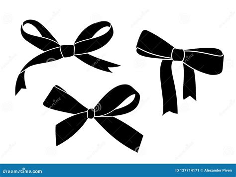 Black Silhouette Gift Bow. Vector Illustration Stock Vector ...