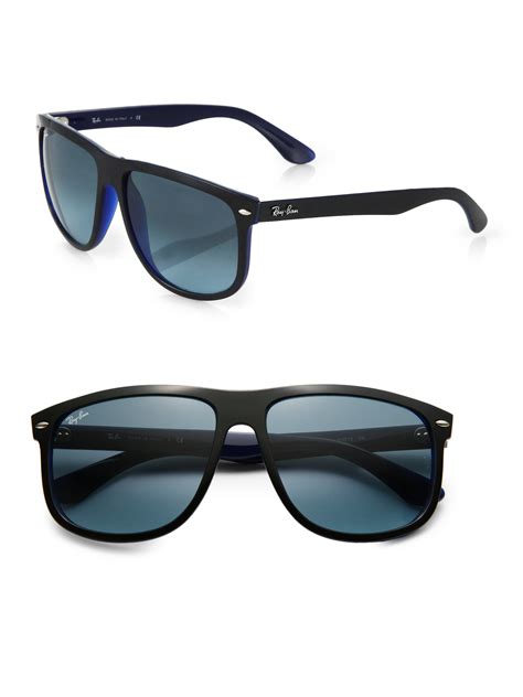 Ray-ban Flat Top Boyfriend Wayfarer Sunglasses in Blue for Men (BLACK ...