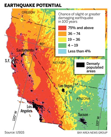 USGS releases new earthquake risk map. San Jose and Walnut Creek take ...