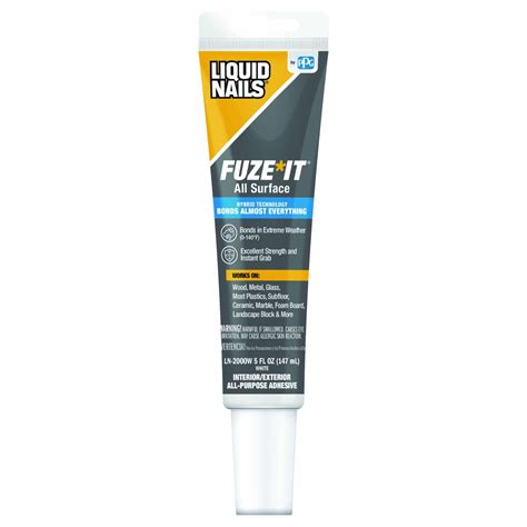 LIQUID NAILS, Fuze*It, 5 fl oz, Construction Adhesive - 808JA7|LN-2000W - Grainger