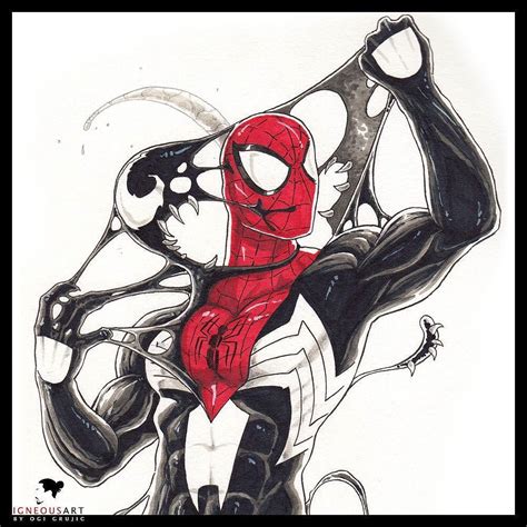 Igneous Art on Instagram: “Spider-Man vs the Symbiote marker sketch ...