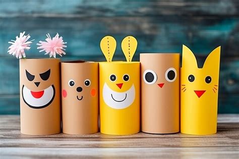 Premium AI Image | EcoFriendly Easter Fun Upcycled Toilet Paper Roll ...