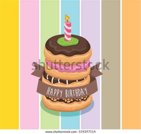 Donut Birthday Candle Stock Vector (Royalty Free) 559297114 | Shutterstock