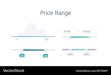 Price range filter Royalty Free Vector Image - VectorStock