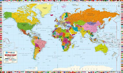 Buy World Map Professional Edition 78 W x 47 H Inches Vinyl Print Poster Online @ ₹4490 from ...