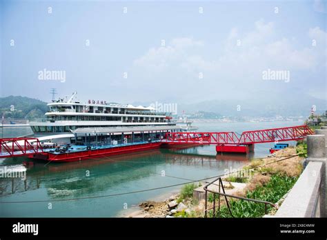 Ship cruise Ferry boat tour stop for receive chinese people and foreign ...