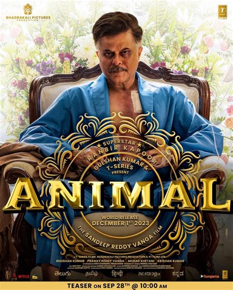 Animal Poster: Anil Kapoor's first look as Ranbir Kapoor's 'baap' in the movie is absolutely ...