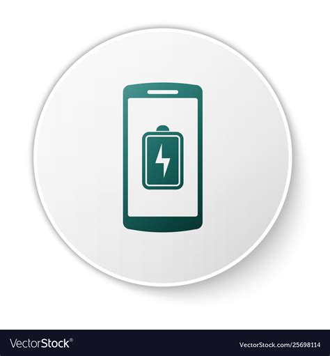 Green smartphone battery charge icon isolated Vector Image