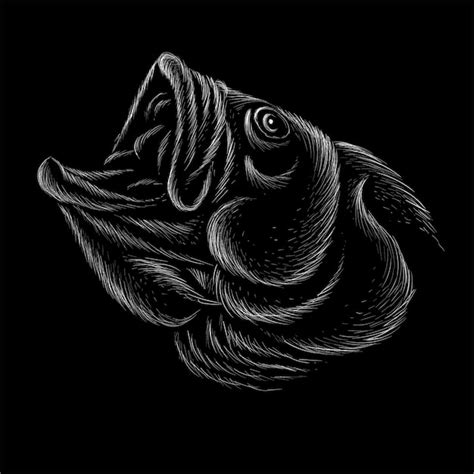 Premium Vector | The head drawing fish