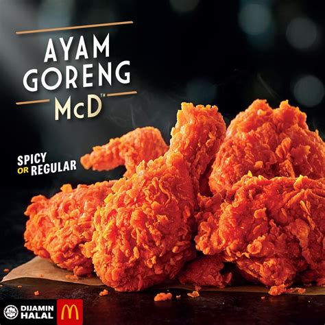 McDonald's Ayam Goreng McD Spicy or Regular | Fast food menu, Low carb ...