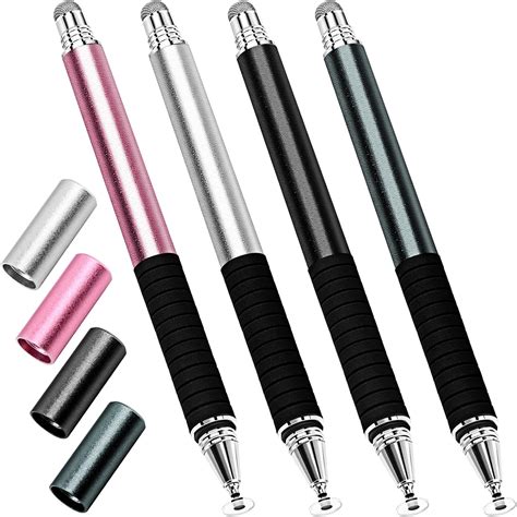 Capacitive Stylus Pen (4 Pack 2 in 1 Precision Tips), Universal Fine ...