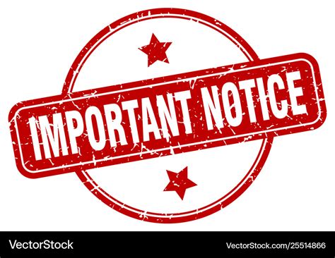 Important notice sign Royalty Free Vector Image